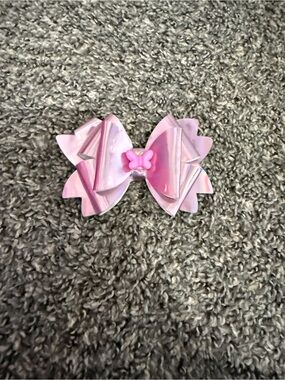 Iridescent Pink Bow Hair Clip